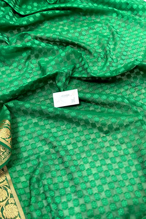 Green Resham Silk Banarasi Saree
