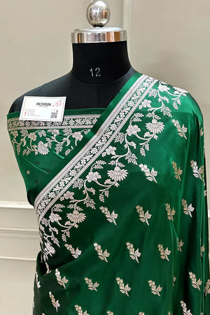 Green Tejo Katan Silk Banarasi Saree