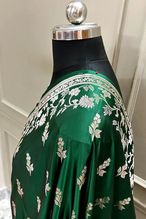 Green Tejo Katan Silk Banarasi Saree