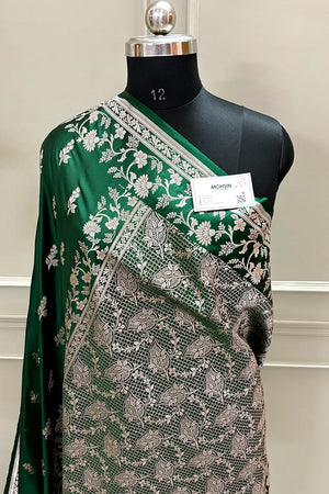 Green Tejo Katan Silk Banarasi Saree