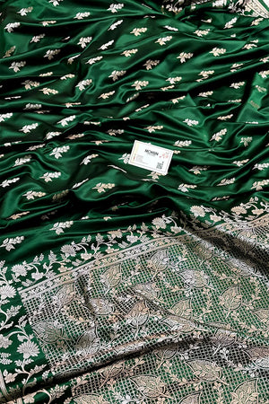 Green Tejo Katan Silk Banarasi Saree