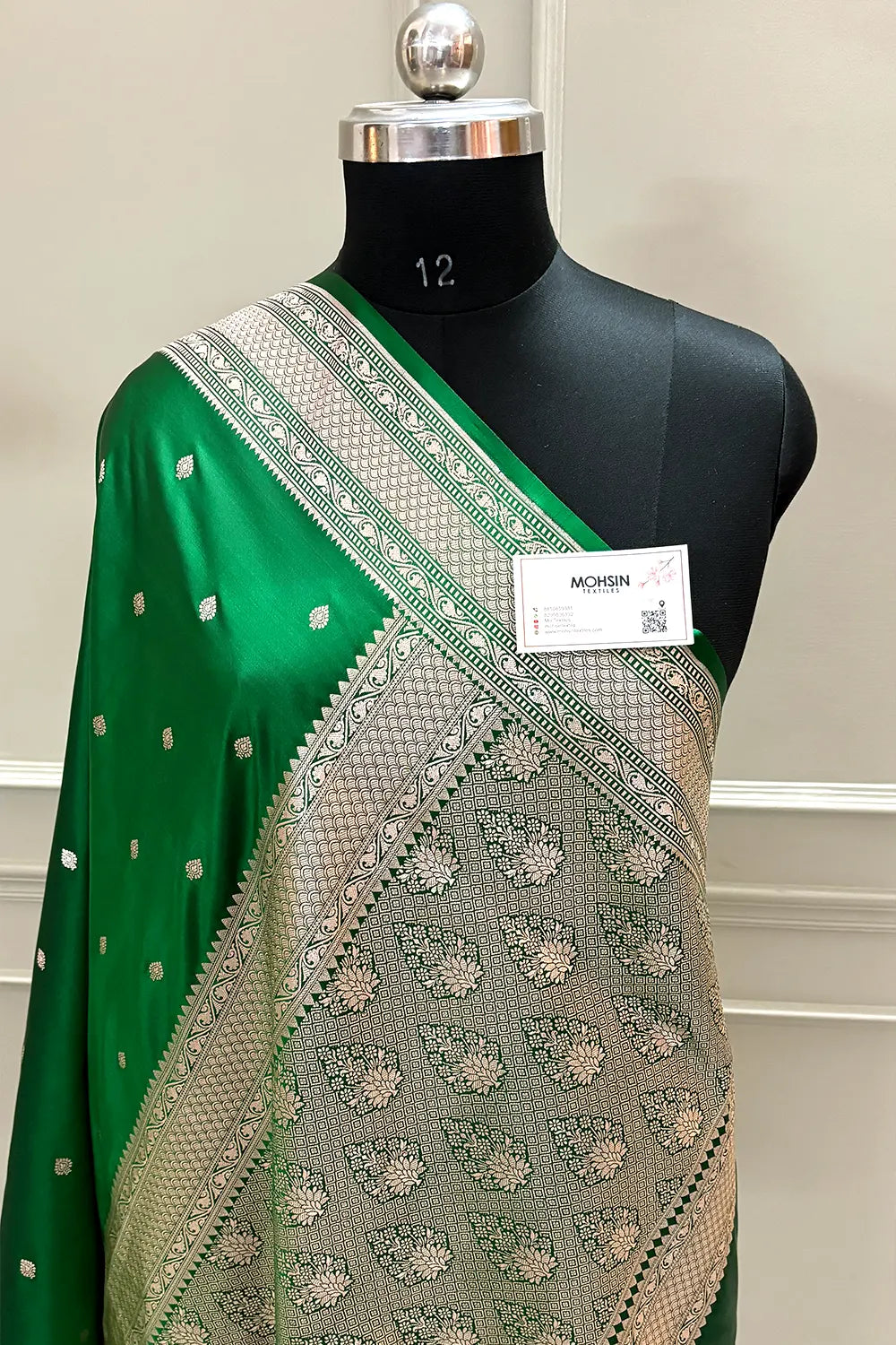 Green Wazir Buti Katan Silk Banarasi Saree