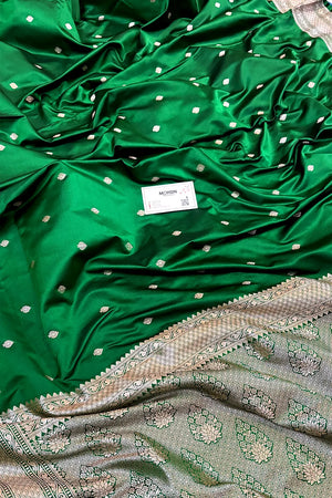 Green Wazir Buti Katan Silk Banarasi Saree