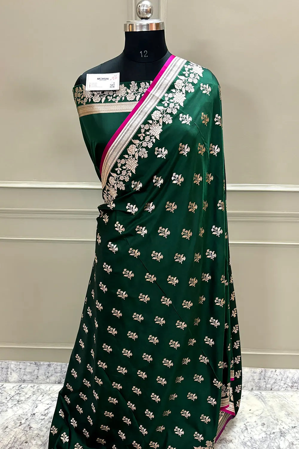 Green Zari Katan Silk Banarasi Saree