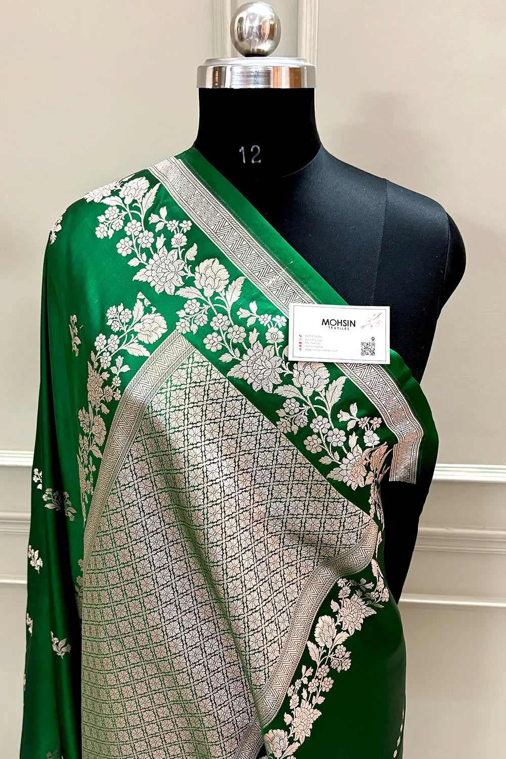 Green Zari Katan Silk Banarasi Saree