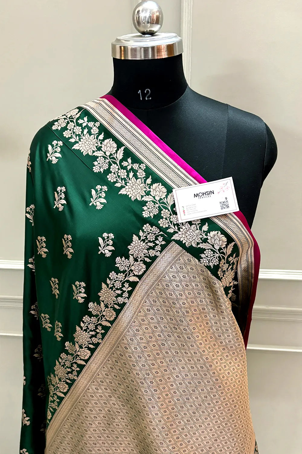 Green Zari Katan Silk Banarasi Saree