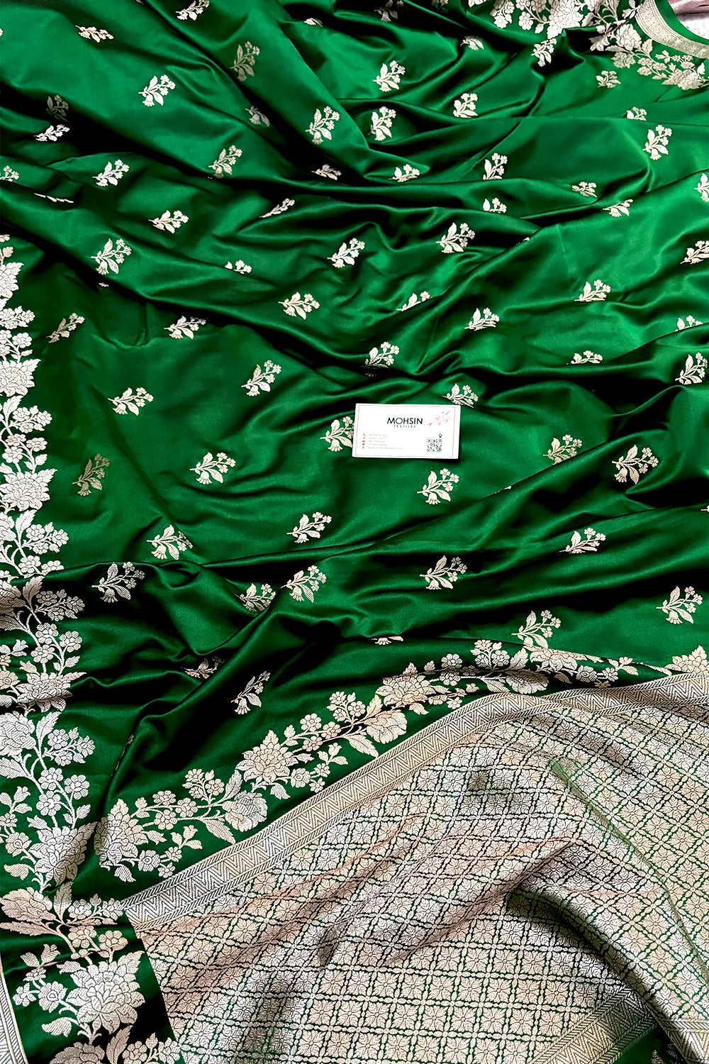 Green Zari Katan Silk Banarasi Saree