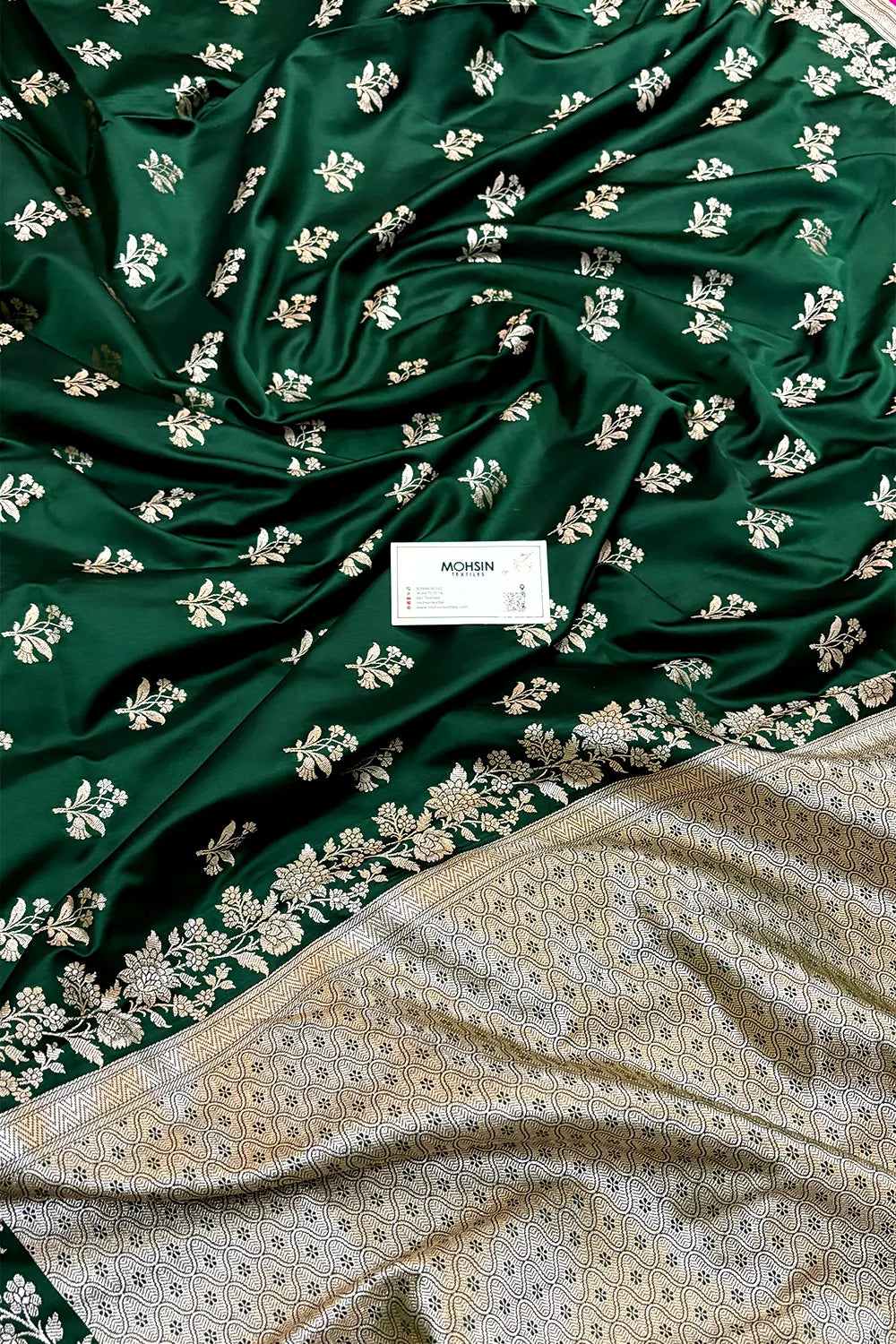 Green Zari Katan Silk Banarasi Saree