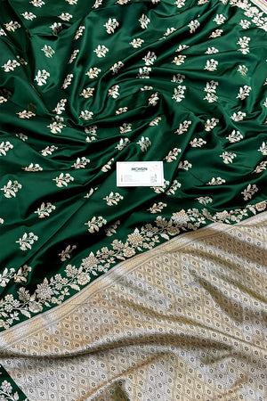 Green Zari Katan Silk Banarasi Saree