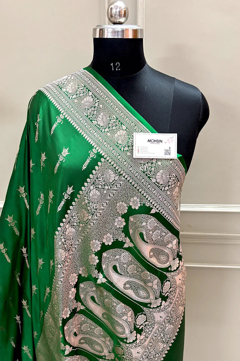 Green Zari Katan Silk Banarasi Saree