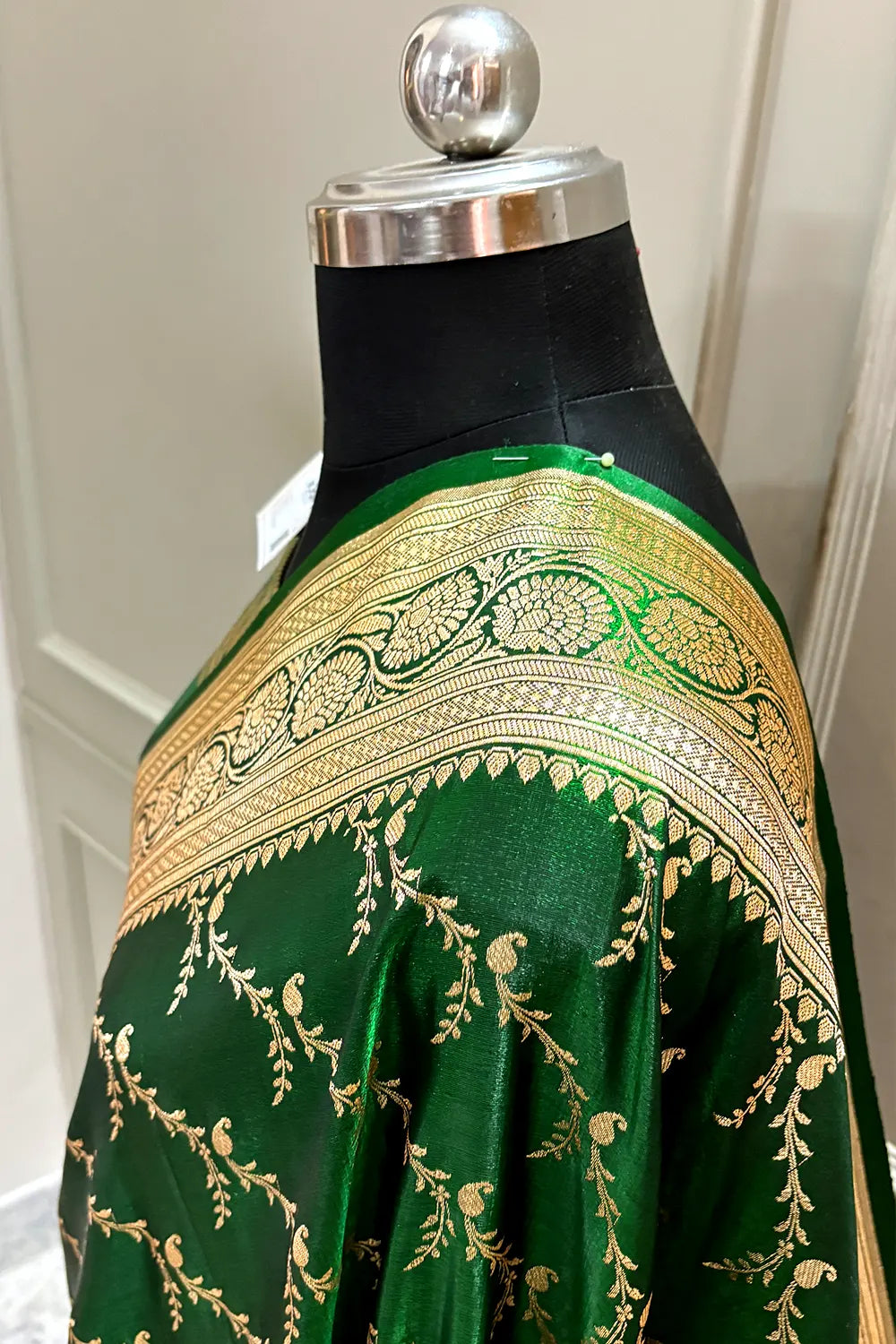 Green Zari Katan Silk Banarasi Saree