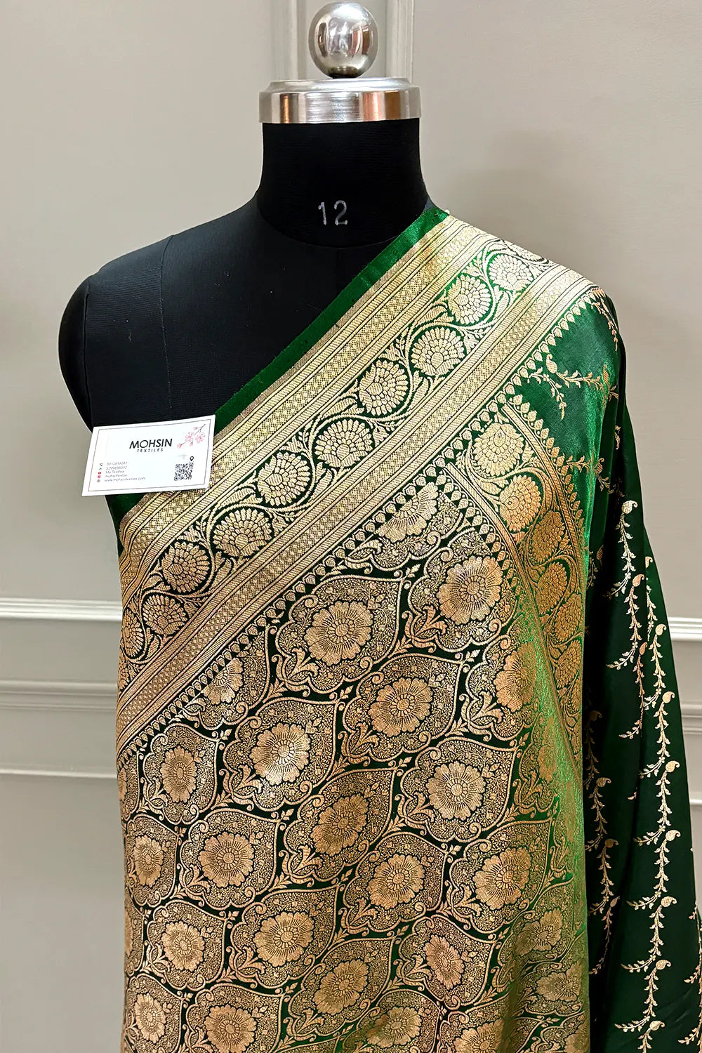 Green Zari Katan Silk Banarasi Saree