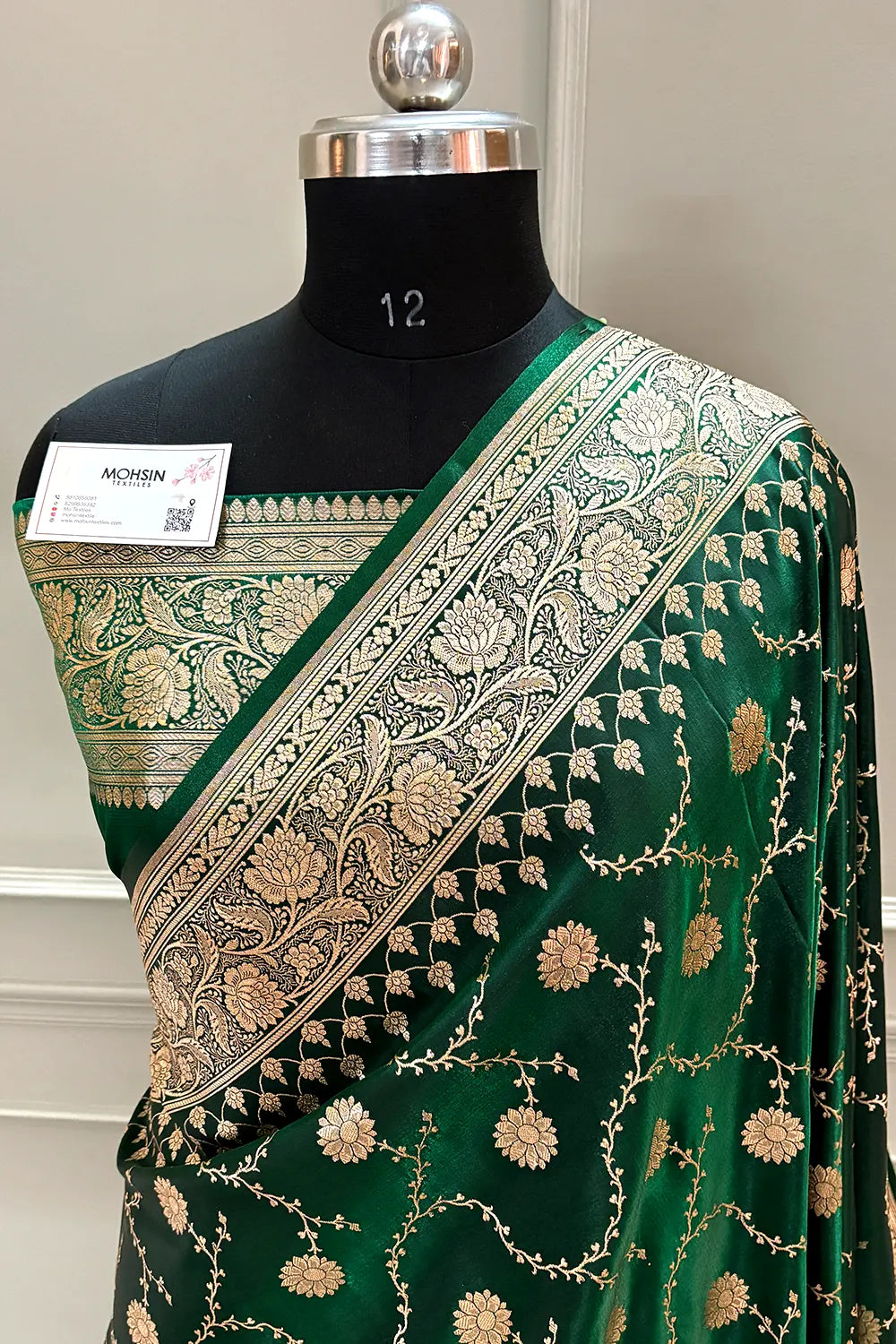 Green Zari Katan Silk Banarasi Saree