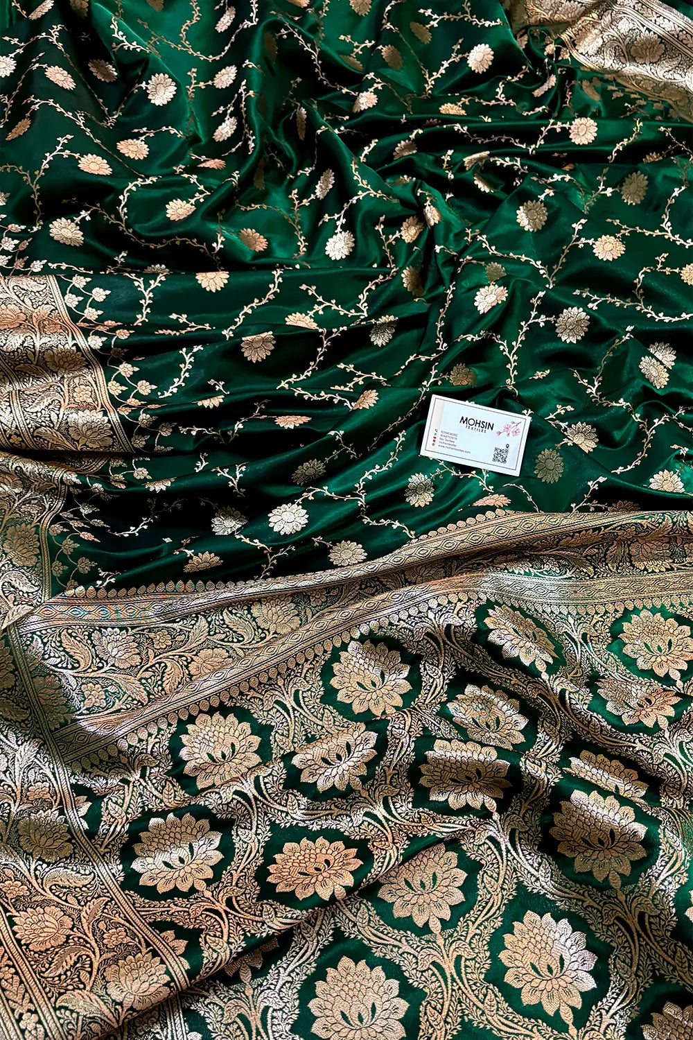 Green Zari Katan Silk Banarasi Saree