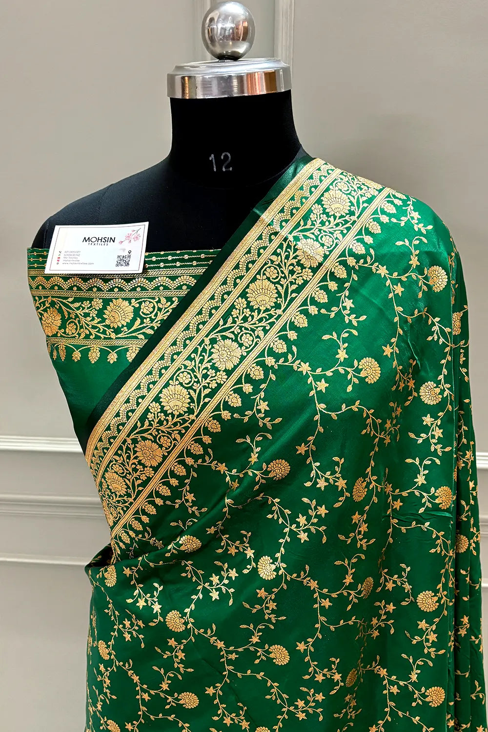 Green Zari Katan Silk Banarasi Saree