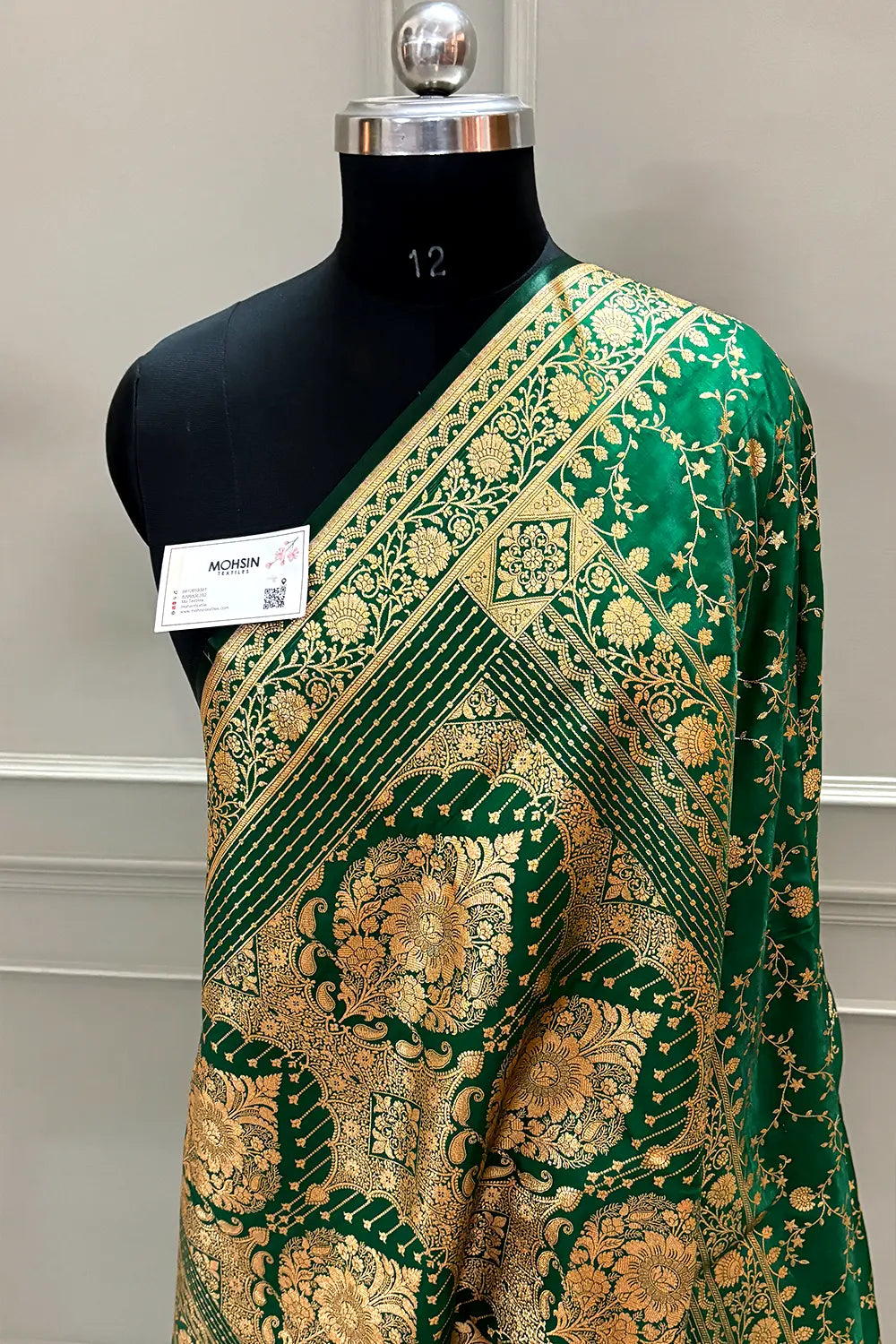 Green Zari Katan Silk Banarasi Saree