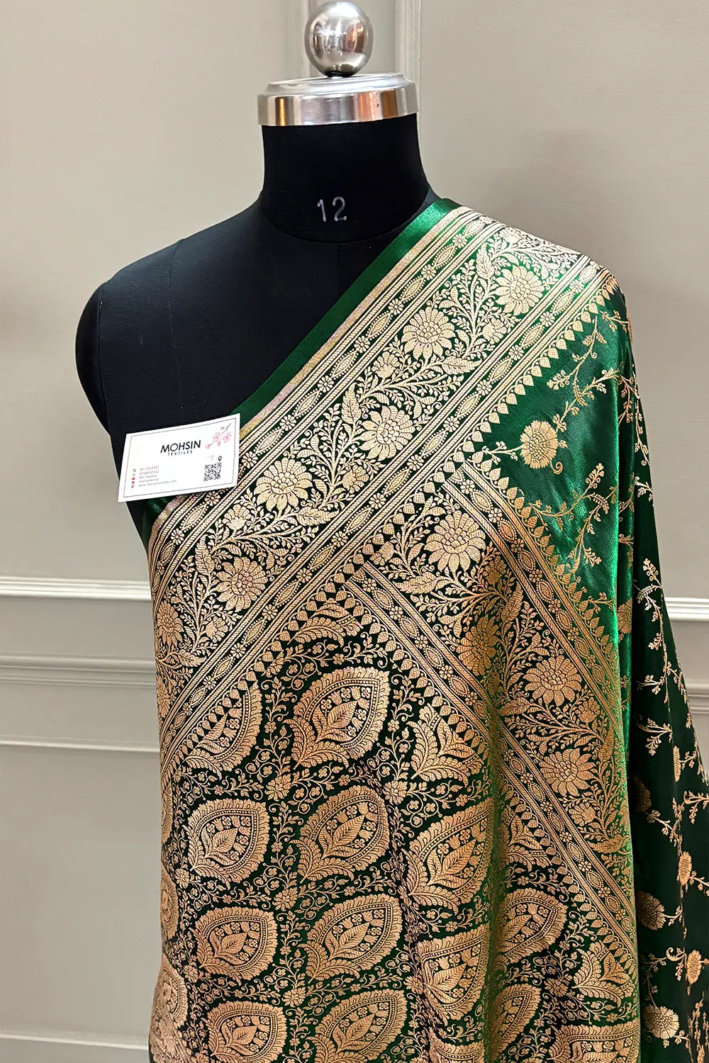 Green Zari Katan Silk Banarasi Saree