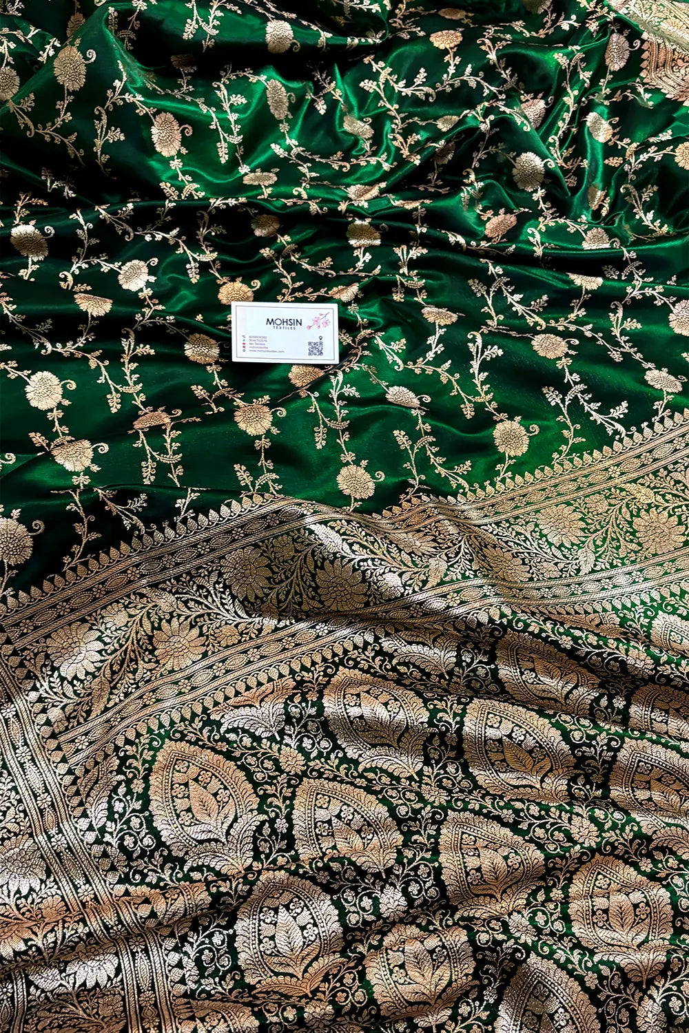 Green Zari Katan Silk Banarasi Saree