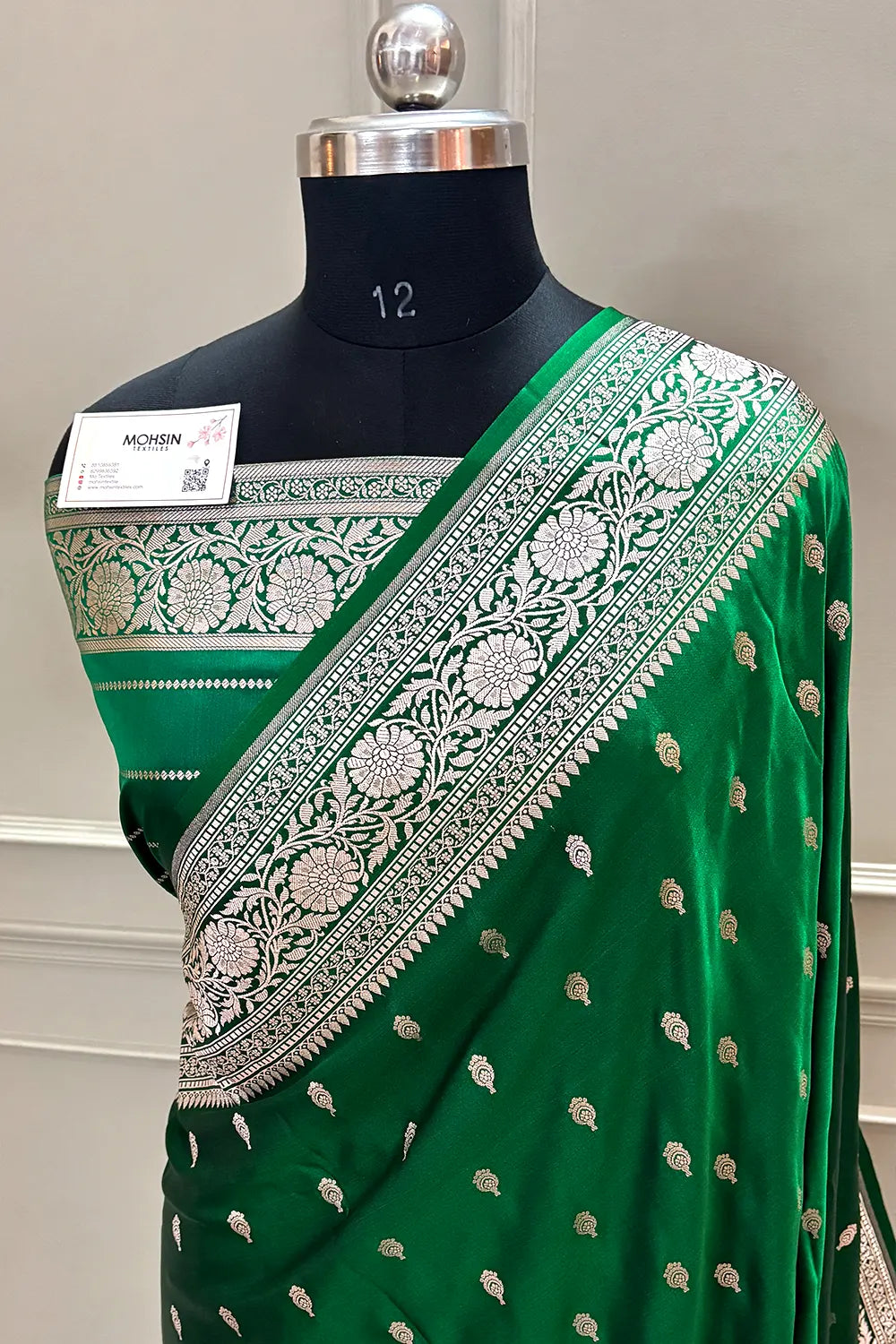 Green Zari Katan Silk Banarasi Saree