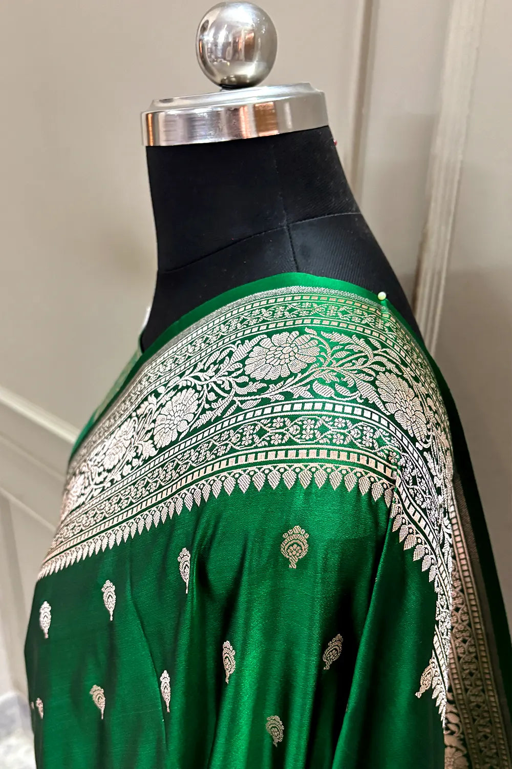 Green Zari Katan Silk Banarasi Saree