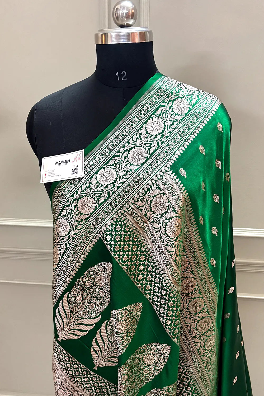 Green Zari Katan Silk Banarasi Saree