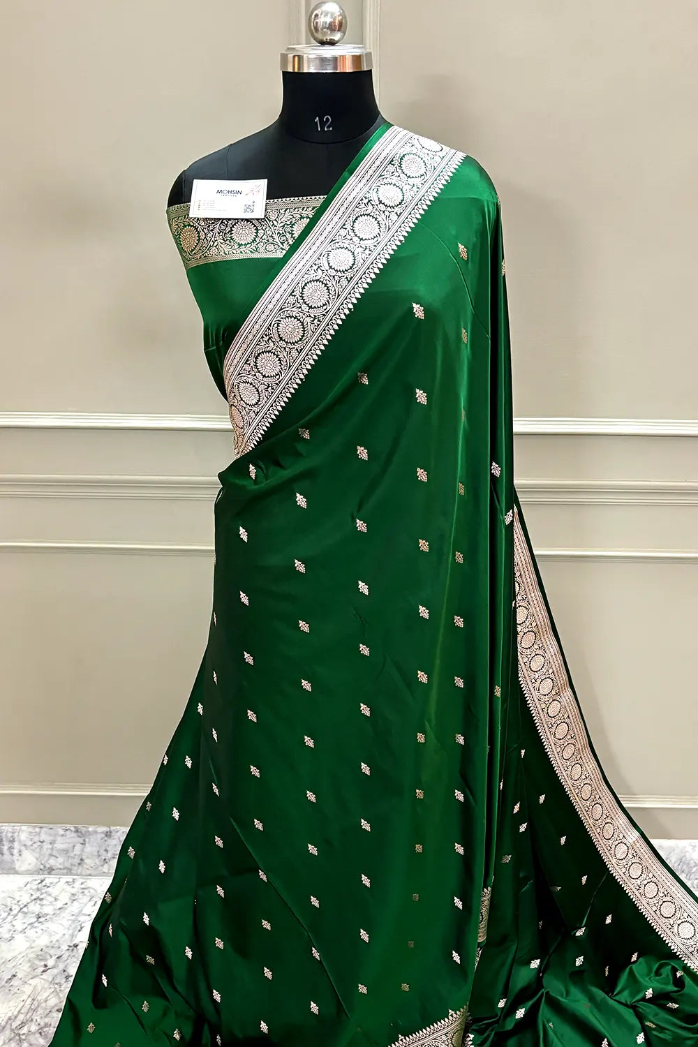 Green Zari Katan Silk Banarasi Saree
