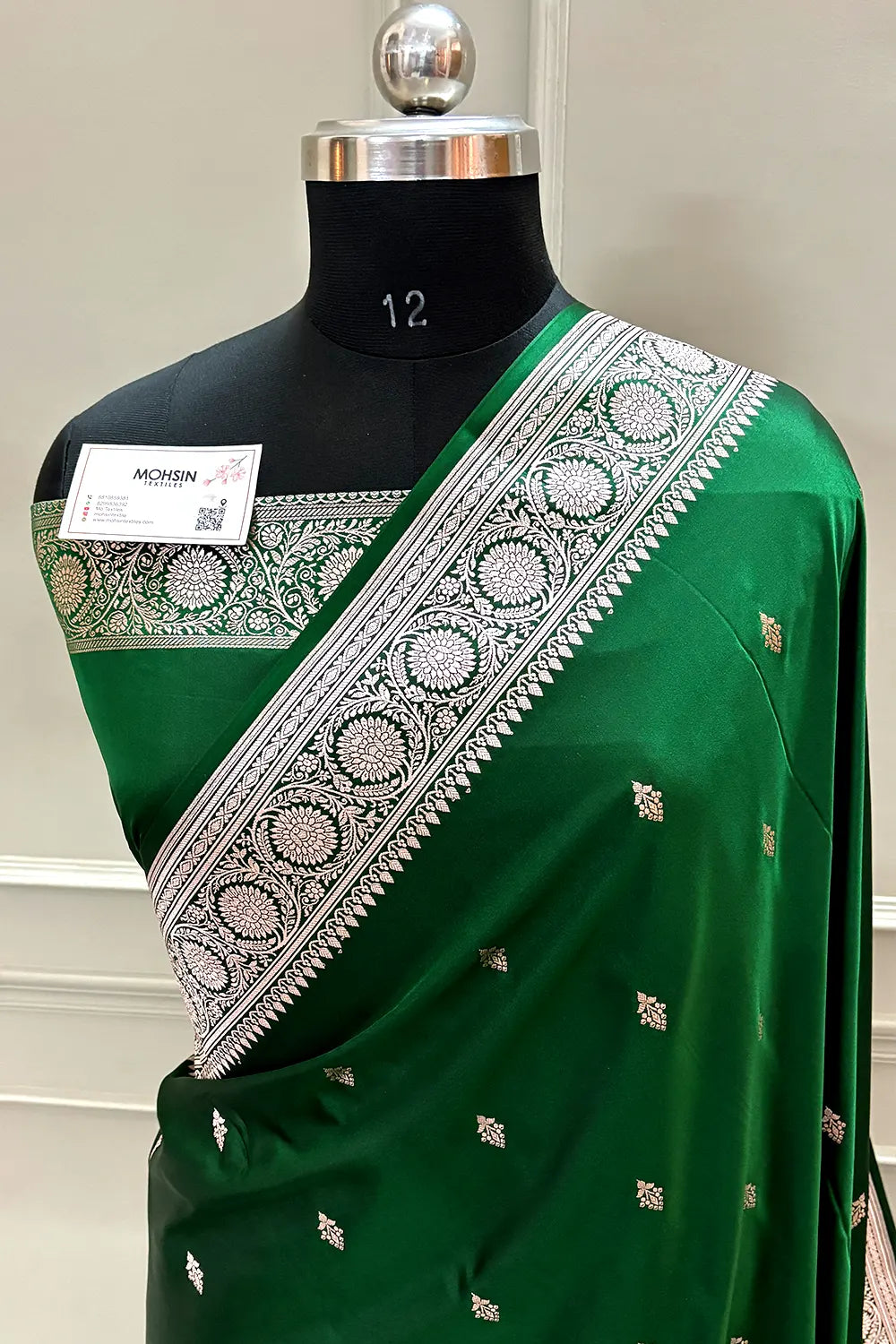 Green Zari Katan Silk Banarasi Saree