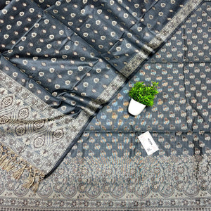 Grey Angoori Buti Cotton Silk Banarasi Suit