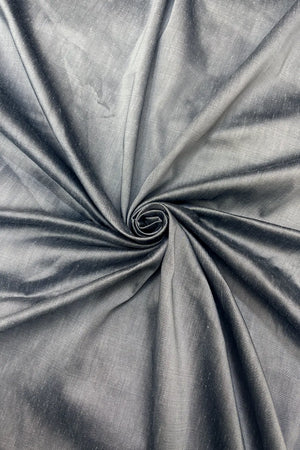 Grey Plain Cotton Silk Banarasi Fabric