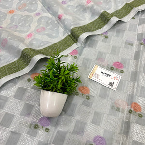 Grey Resham Banarasi Silk Suit