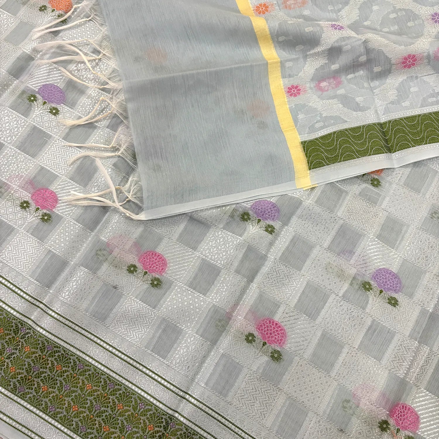 Grey Resham Banarasi Silk Suit