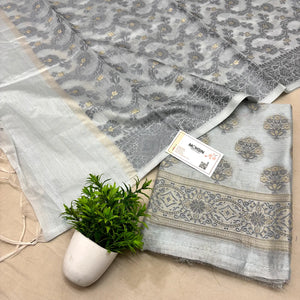 Grey Resham Banarasi Silk Suit