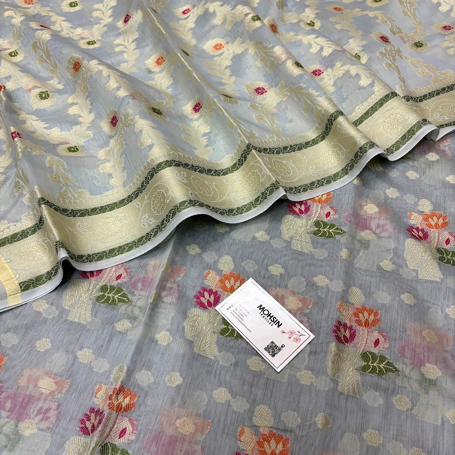 Grey Resham Banarasi Silk Suit