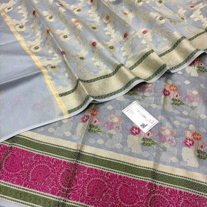 Grey Resham Banarasi Silk Suit
