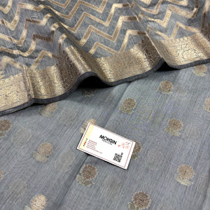 Grey Resham Banarasi Silk Suit
