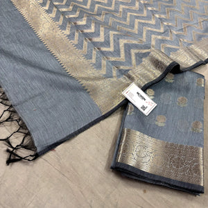 Grey Resham Banarasi Silk Suit