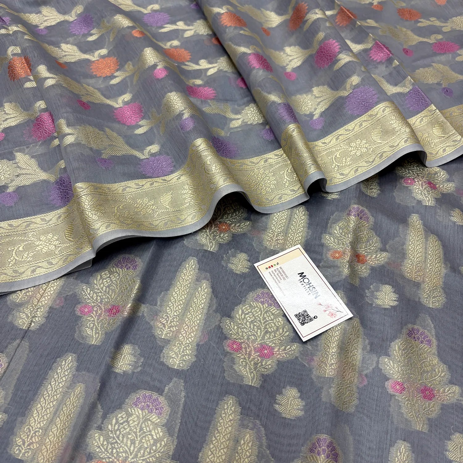 Grey Resham Banarasi Silk Suit