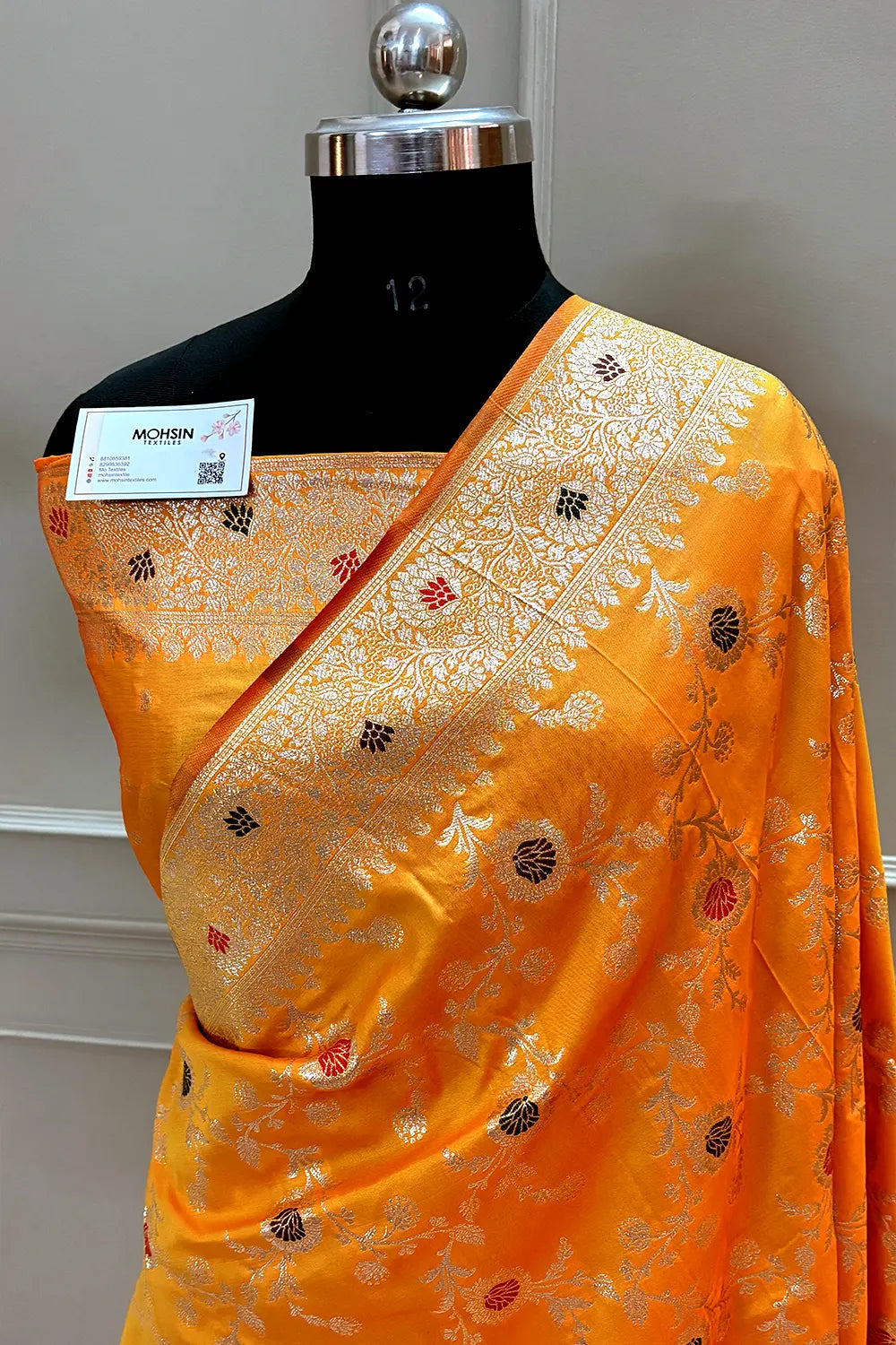 Haldi Orange Meena Zari Banarasi Silk Saree
