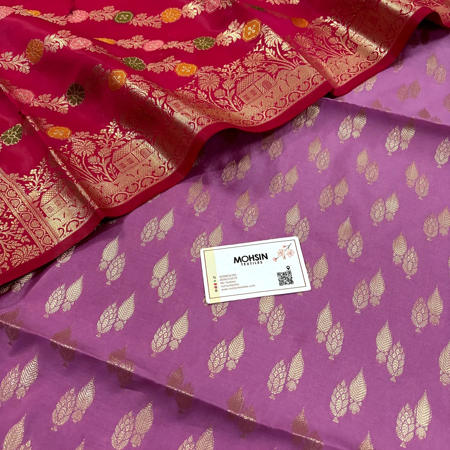 Lavender and Purple Persian Lau Banarasi Silk Suit