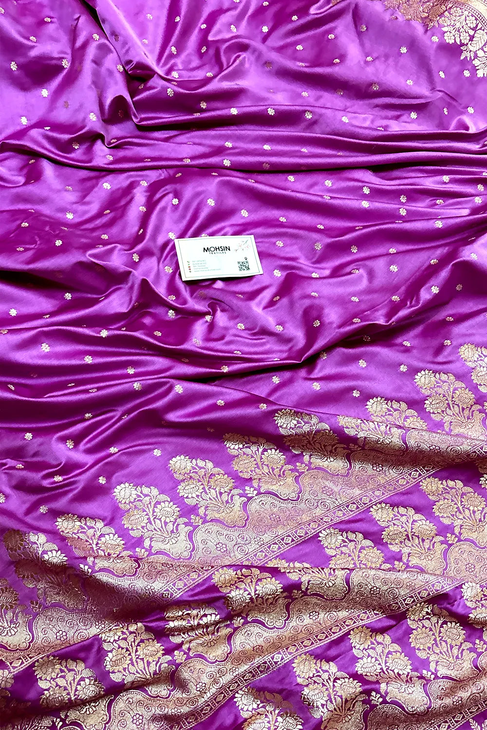 Lavender Hawahawai Buti Katan Silk Banarasi Saree