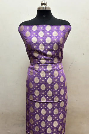 Lavender Pure Viscose Georgette Banarasi Suit