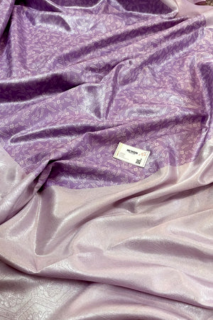 Lavender Resham Zari Banarasi Silk Saree
