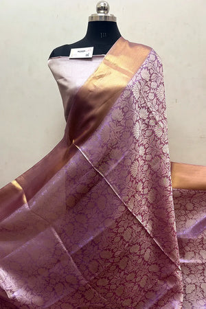 Lavender Tissue Silk Banarasi Saree