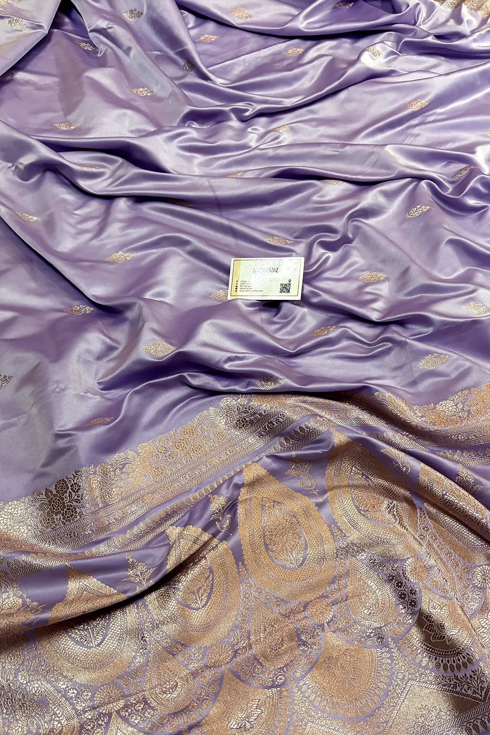 Lavender Zari Katan Silk Banarasi Saree