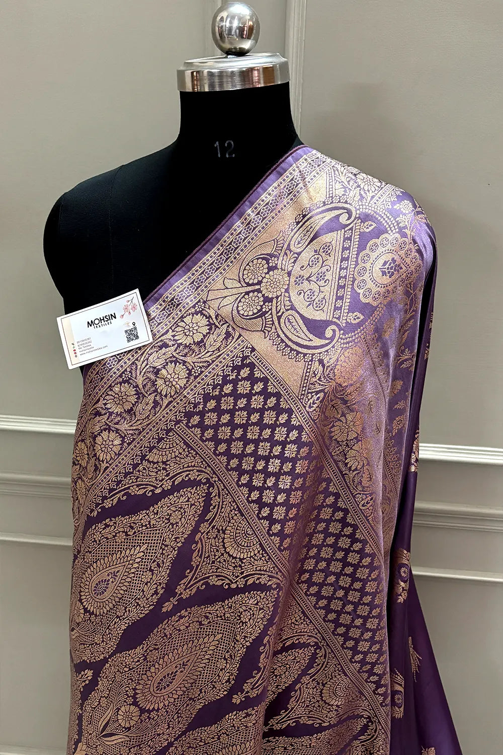 Lavender Zari Semi Mashru Silk Banarasi Saree