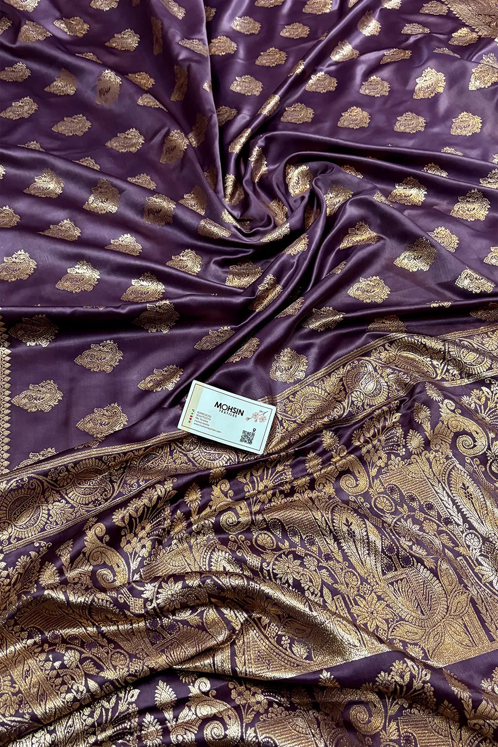Lavender Zari Semi Mashru Silk Banarasi Saree
