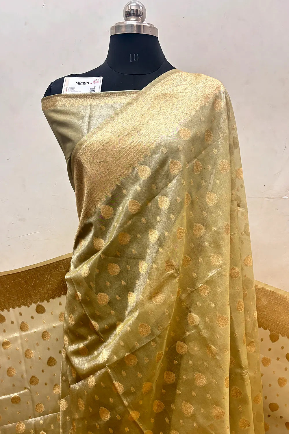 Light Gold Tissue Silk Banarasi Saree
