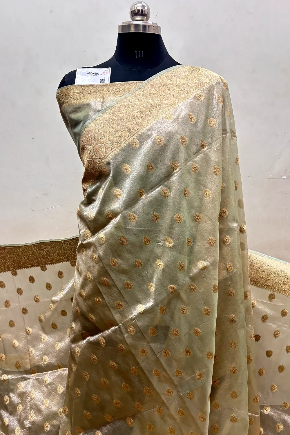 Light Gold Tissue Silk Banarasi Saree
