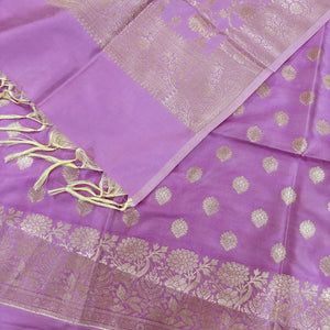 Light Lavender Kiyari Satin Silk Banarasi Suit