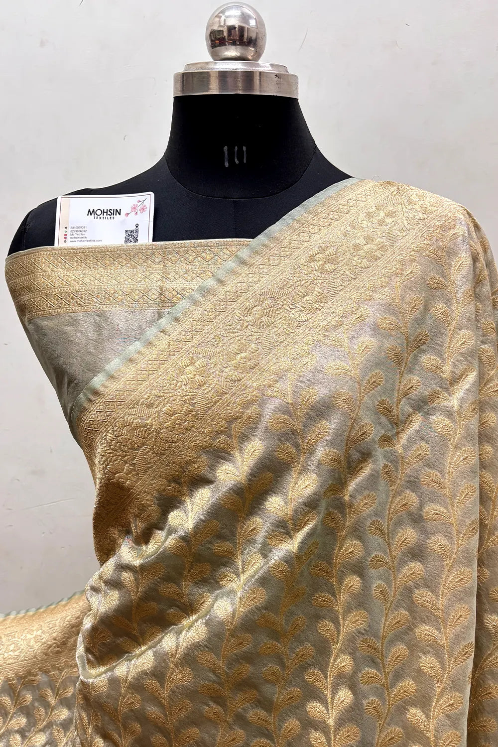 Light Mint Tissue Silk Banarasi Saree